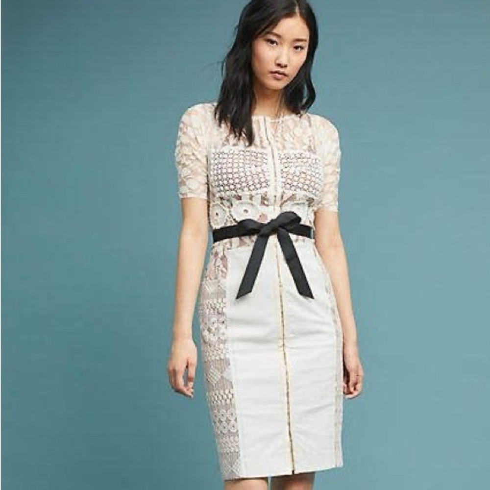 Byron Lars Beguile Ivory Lace Dress with Black Accents